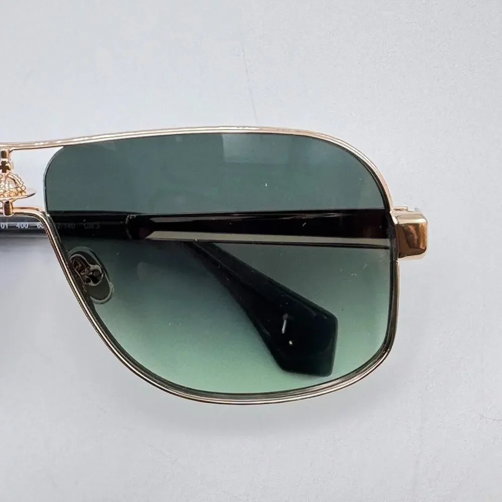 Vivienne Westwood Sunglasses Keith VW5101 400 Gold Aviator Green Gradient Lens